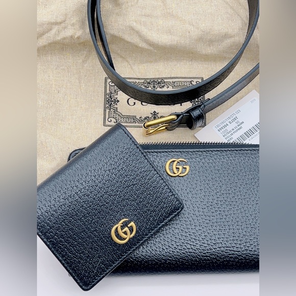 NWT Authentic Gucci Marmont Unisex 3-way Belt Bag in Black Size 90/36 - Picture 14 of 16